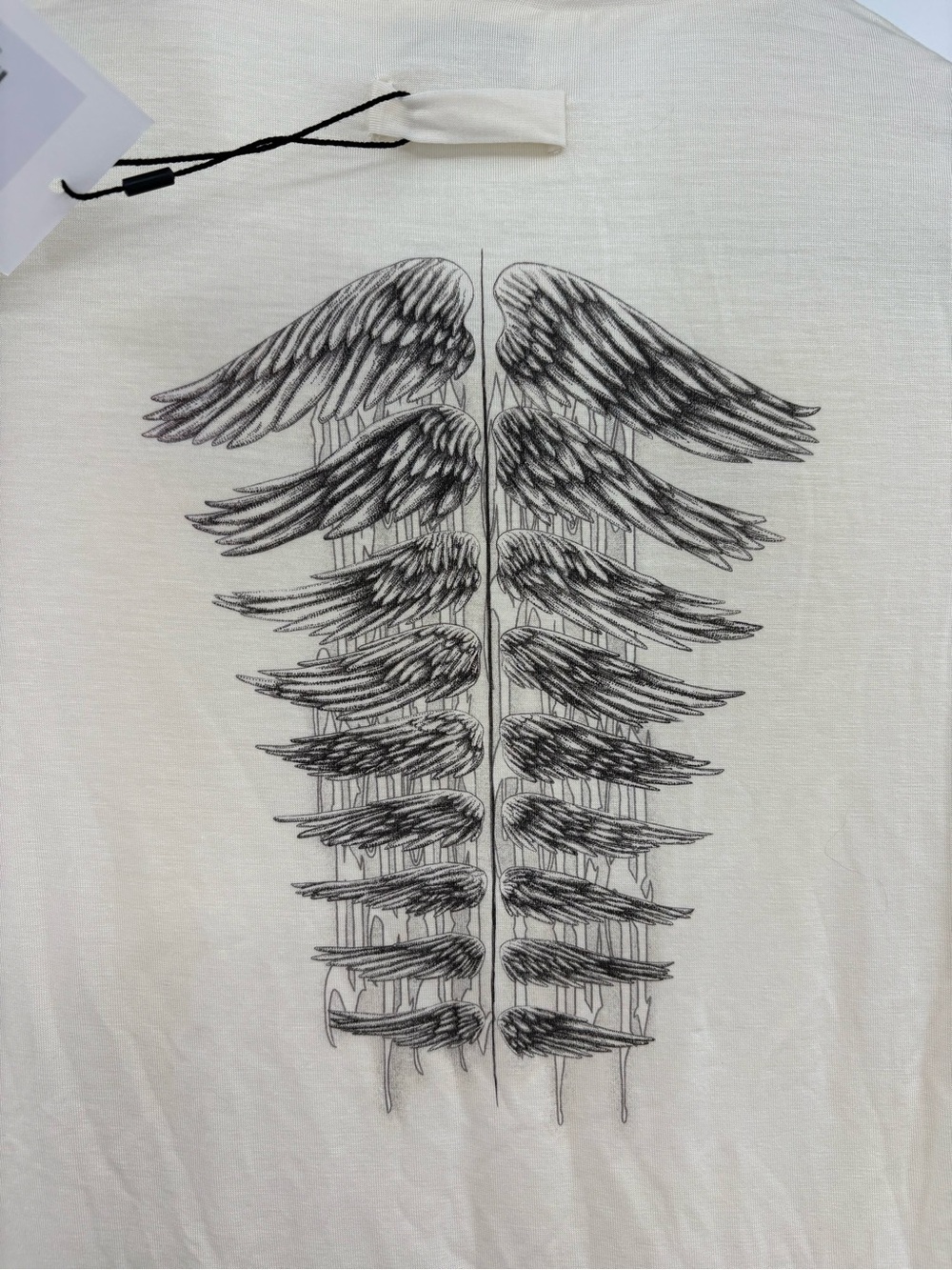 Jean Paul Gaultier Tattoo Logo Baby Tee Wings Ivory XS NWT Designer - Picture 14 of 14